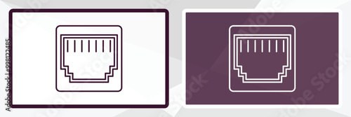 ethernet outline icon. Linear vector from internet security concept. Thin line white and black ethernet icon isolated on white and dark background