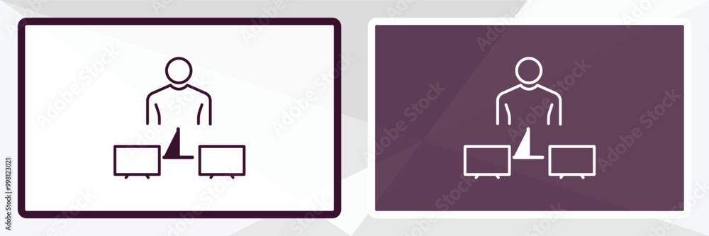network adminstrator outline icon. Linear vector from internet security concept. Thin line white and black network adminstrator icon isolated on white and dark background network adminstrator outline icon. Linear vector from internet security concept. Thin line white and black network adminstrator icon isolated on white and dark background