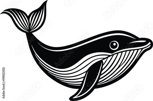 Unique Stylized whale Illustration in a minimalist style idea