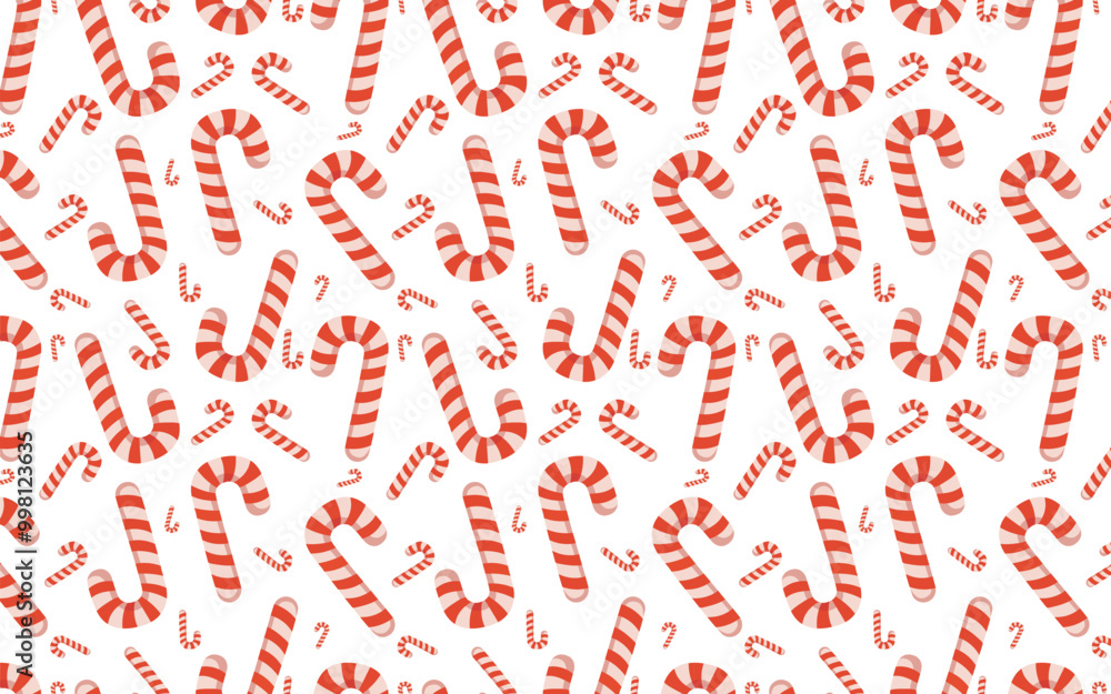 Seamless pattern of red and white candy canes Seamless pattern of red and white candy canes