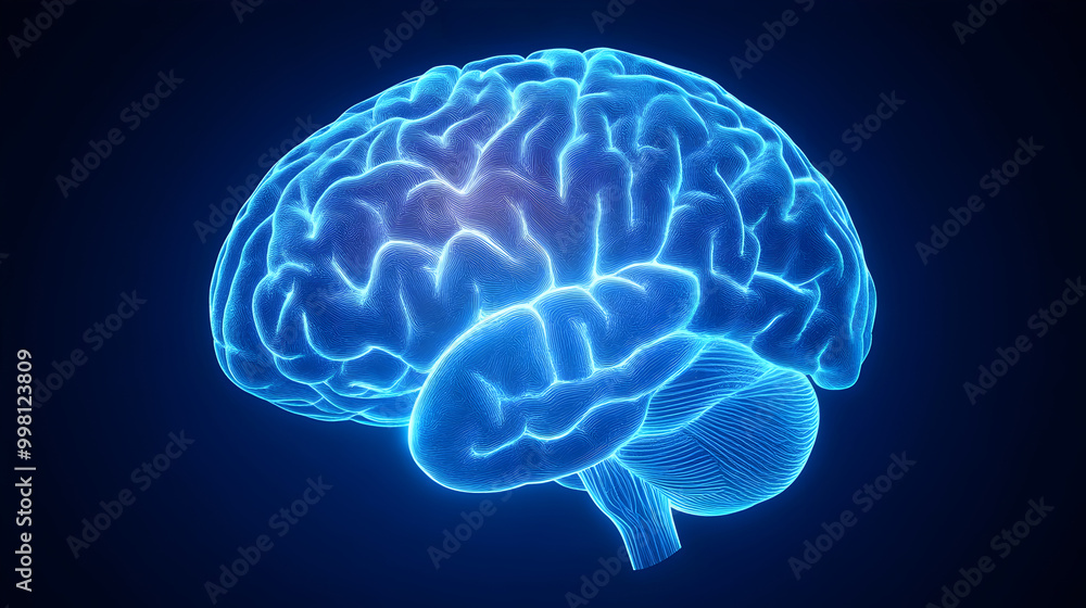 Detailed 3D of Temporal Lobe of the Human Brain with Futuristic Aesthetic Detailed 3D of Temporal Lobe of the Human Brain with Futuristic Aesthetic
