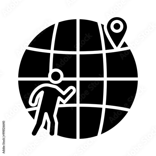 Immigrant glyph icon