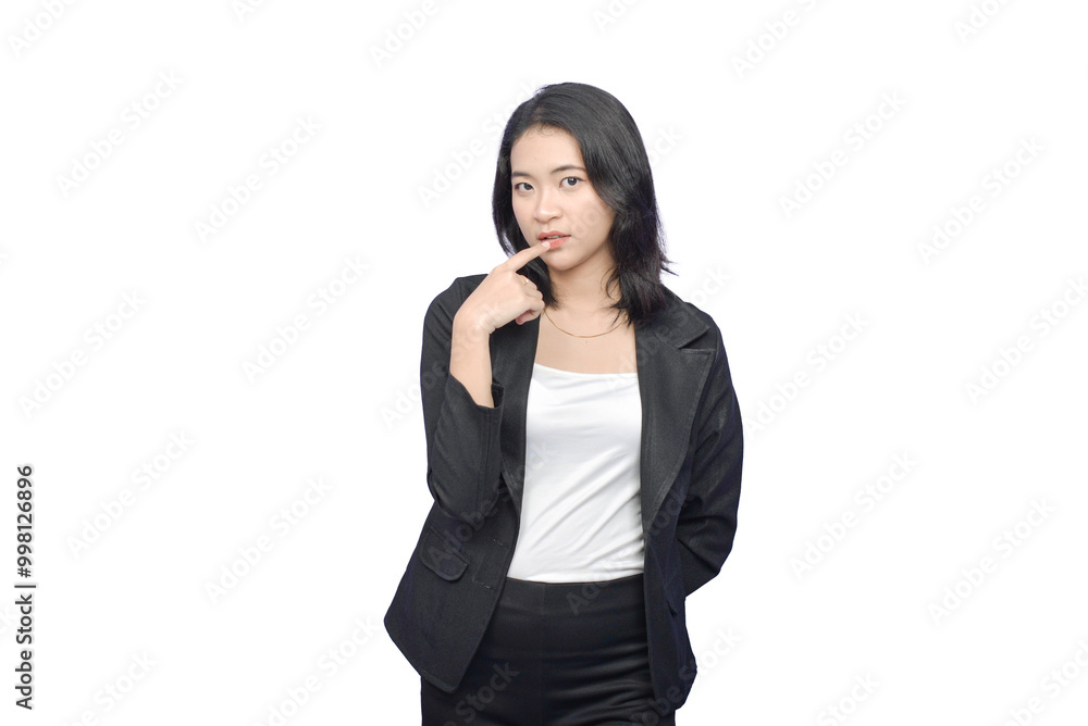 Asian Business Woman Wearing a Black Suit Asian Business Woman Wearing a Black Suit
