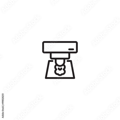 Laser machine icon. Product stamping black icon. Editable icon.