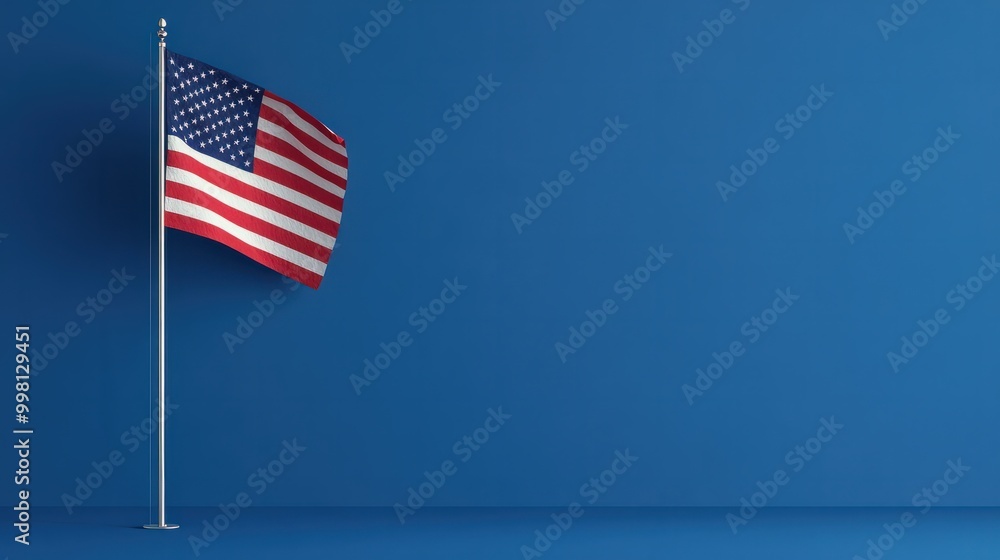 Fototapeta premium America flag on blue background, US presidential election