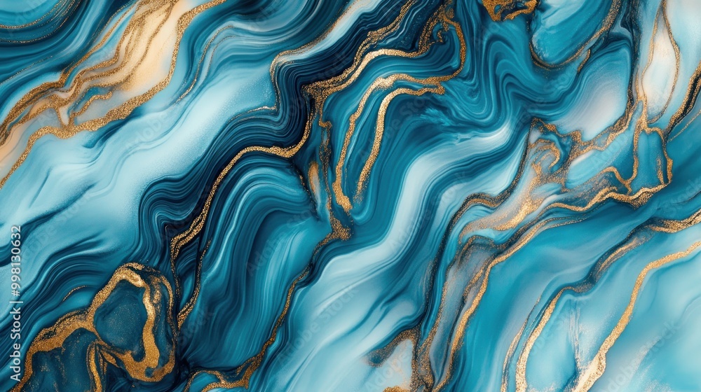 Abstract Blue and Gold Swirls Abstract Blue and Gold Swirls