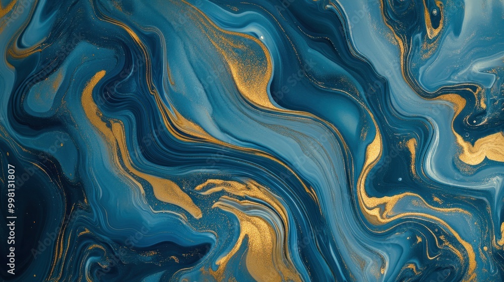 Abstract Blue and Gold Swirls Abstract Blue and Gold Swirls