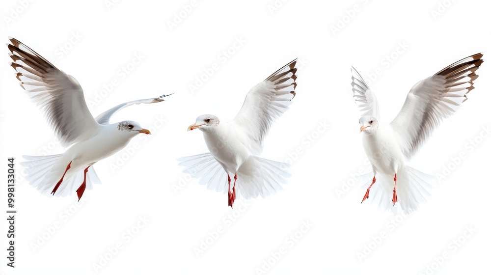 seagulls isolated on white background seagulls isolated on white background