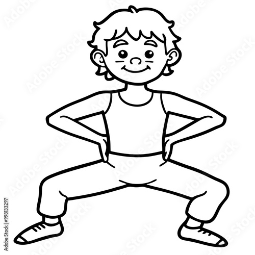 boy doing yoga illustration