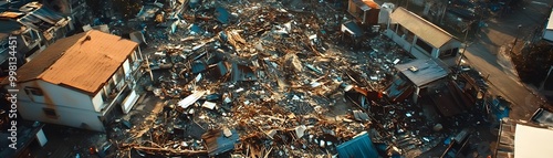 Aerial View of Destroyed To...