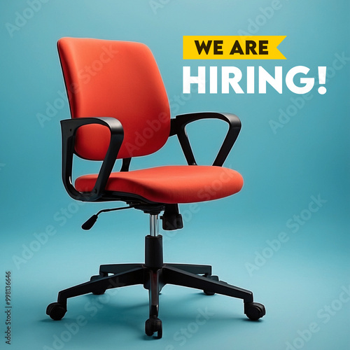 We are hiring message blank chair announcement Open job vacancies to join our team Recruitment sign