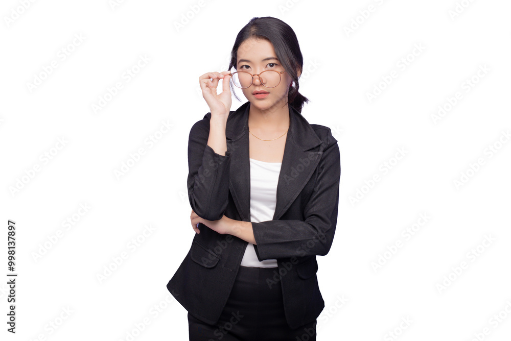Asian Business Woman Wearing a Black Suit Asian Business Woman Wearing a Black Suit
