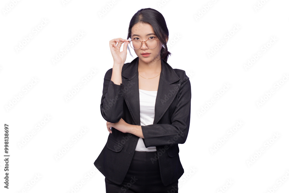 Asian Business Woman Wearing a Black Suit Asian Business Woman Wearing a Black Suit