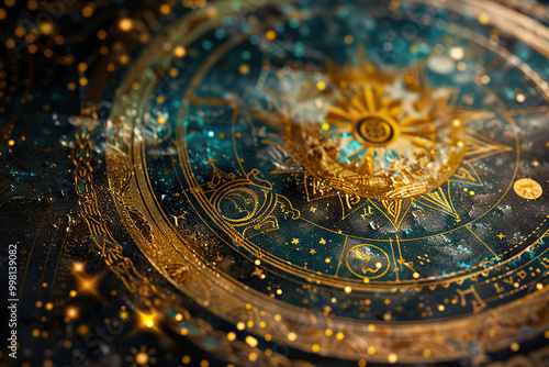 Wallpaper Mural Astrological composition with zodiac circle in signs and symbols Torontodigital.ca