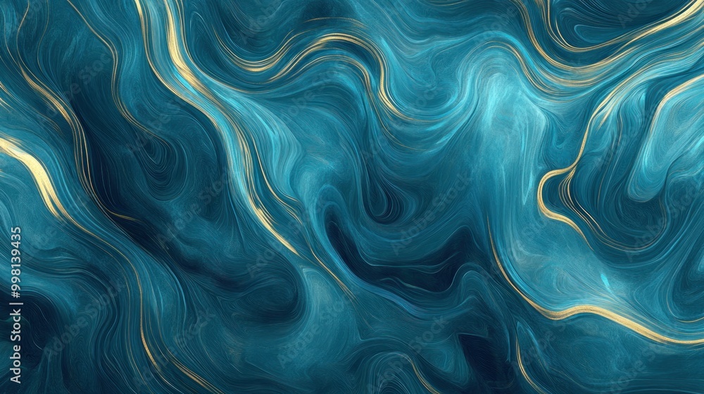Abstract Blue and Gold Swirls Abstract Blue and Gold Swirls