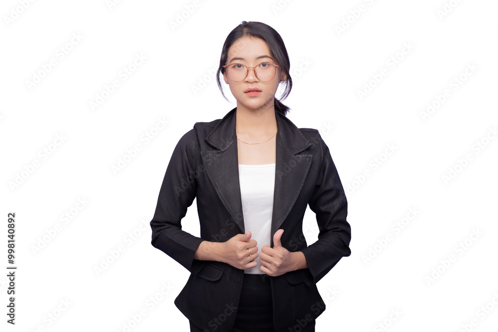 Asian Business Woman Wearing a Black Suit Asian Business Woman Wearing a Black Suit