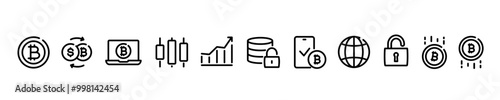 Cryptocurrency icon set. Crypto icon