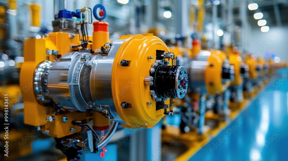 Close-up view of precision machinery and equipment in a modern industrial environment, showcasing advanced engineering and manufacturing processes. Close-up view of precision machinery and equipment in a modern industrial environment, showcasing advanced engineering and manufacturing processes.