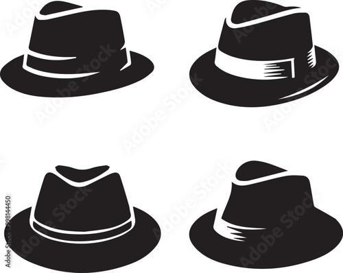 silhouette of clean vector hat isolated on white background	