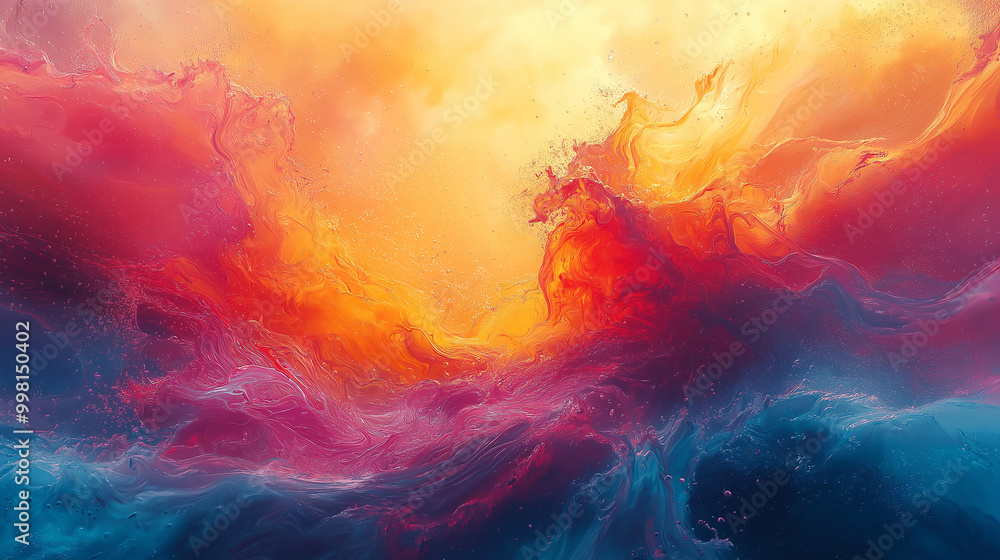 Abstract Art: A vibrant and mesmerizing abstract painting with swirling hues of red, orange, yellow, and blue, evoking a sense of ethereal beauty and spiritual energy. Abstract Art: A vibrant and mesmerizing abstract painting with swirling hues of red, orange, yellow, and blue, evoking a sense of ethereal beauty and spiritual energy.