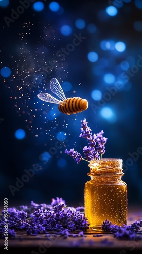 Hyperlocal honey infused with urban rooftopgrown lavender photo