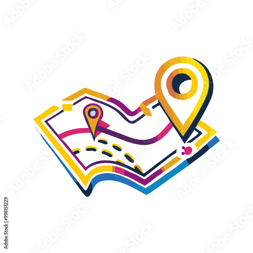 Map with location pins representing navigation and travel planning
