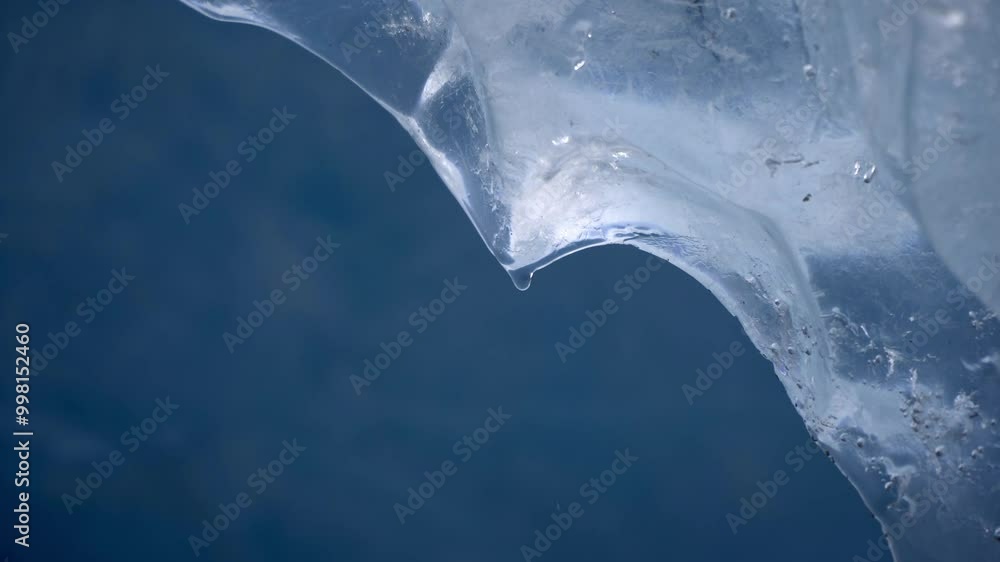 Close shot of a glacier ice slowly melting. Static shot. Close shot of a glacier ice slowly melting. Static shot.