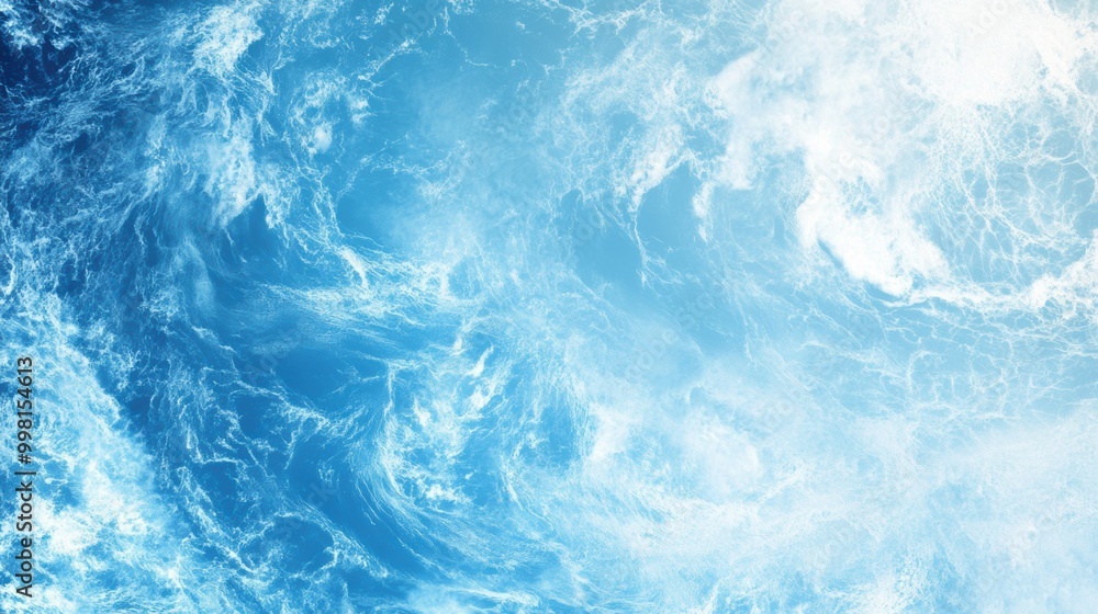 Serene Ocean Waves with Blue Tones and White Foam Serene Ocean Waves with Blue Tones and White Foam