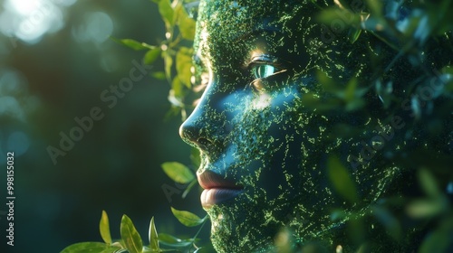 Glowing Future: Futuristic AI Beauty Tech and Green Skincare Innovation with Plant-Powered Cosmetics photo