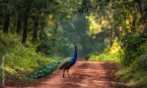 A peacock in the park.
