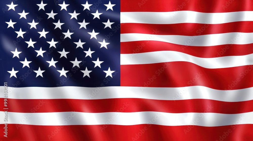A red, white and blue American flag with stars A red, white and blue American flag with stars