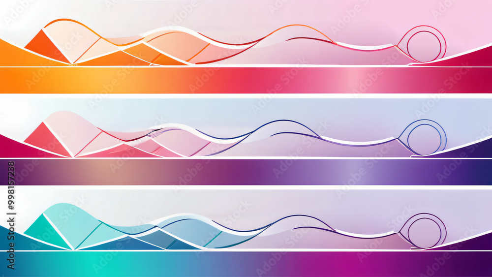 set of banners with hearts