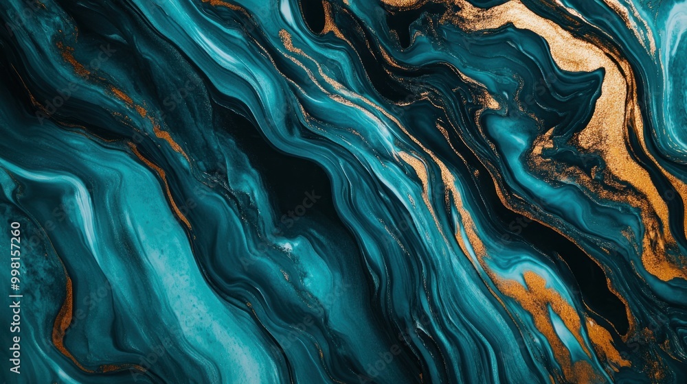 Abstract Teal and Gold Swirls Abstract Teal and Gold Swirls