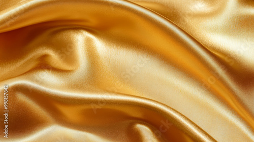 A luxurious gold silk background, featuring a rich gold fabric texture.