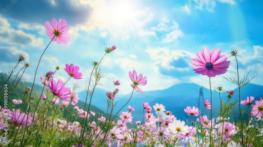 view of a field of flowers landscape scenery view of a field of flowers landscape scenery