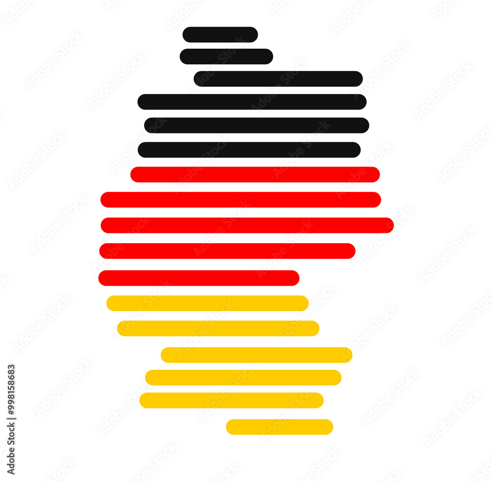 map of Germany outline simplified icon symbol, isolated map of Germany outline simplified icon symbol, isolated