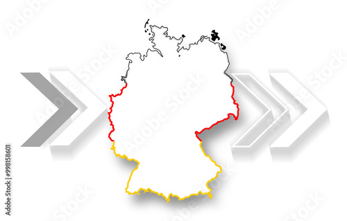 map of Germany outline simp...