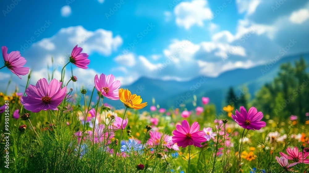 view of a field of flowers landscape scenery