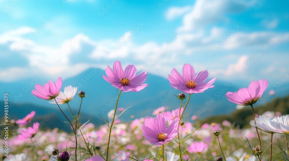 view of a field of flowers landscape scenery