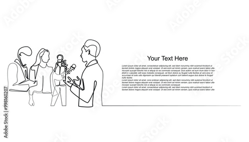 background for journalists. banner template for journalists being interviewed. background for world press day.