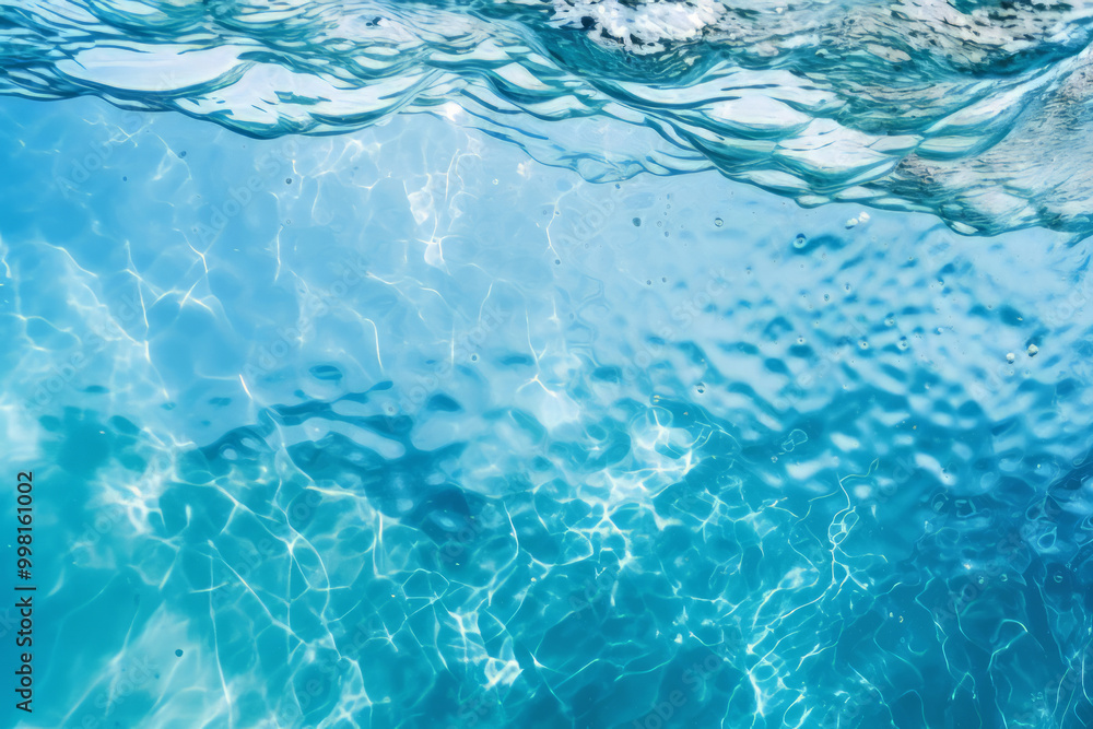 Processed collage of blue water waves texture in sunlight. Background for banner, backdrop Processed collage of blue water waves texture in sunlight. Background for banner, backdrop