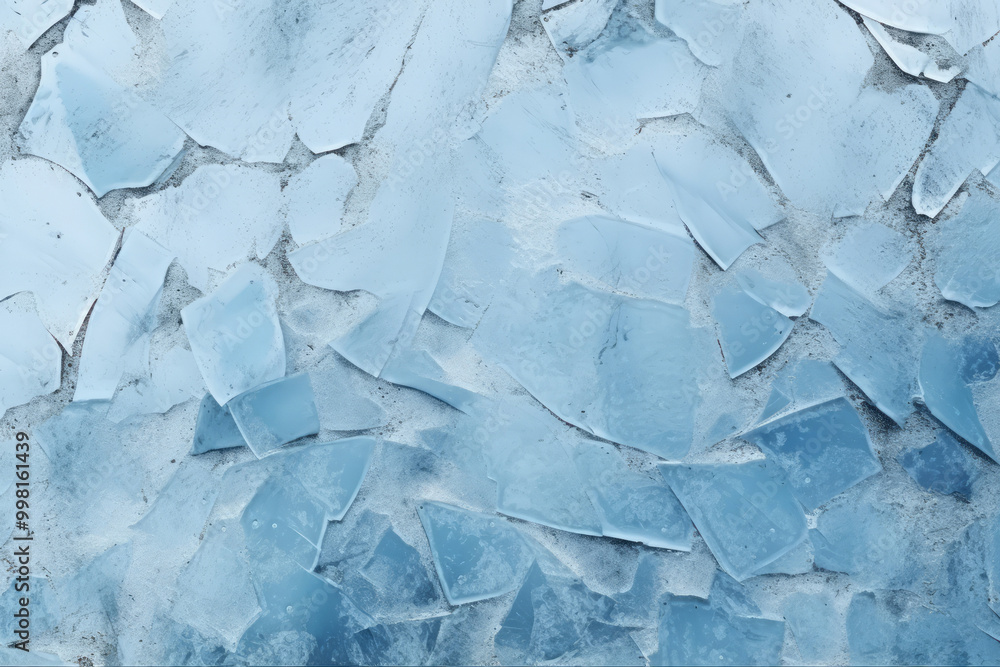 Obraz premium Processed collage of thick layer of cracked ice texture. Background for banner, backdrop or texture