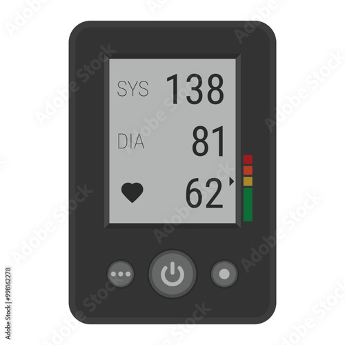 Blood pressure monitor or sphygmomanometer. Vector illustration isolated on white background