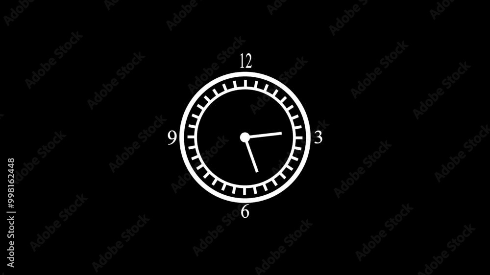 Timer Clock Icon Flat Style Counting Down 24 Hours Day Fast Speed Background 4k animation Timer Clock Icon Flat Style Counting Down 24 Hours Day Fast Speed Background 4k animation