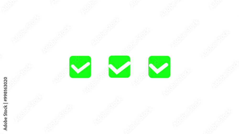 thre green verified badges animated on green screen background. Social media verified user status badge concept. Alpha channel. 4K animated video. thre green verified badges animated on green screen background. Social media verified user status badge concept. Alpha channel. 4K animated video.