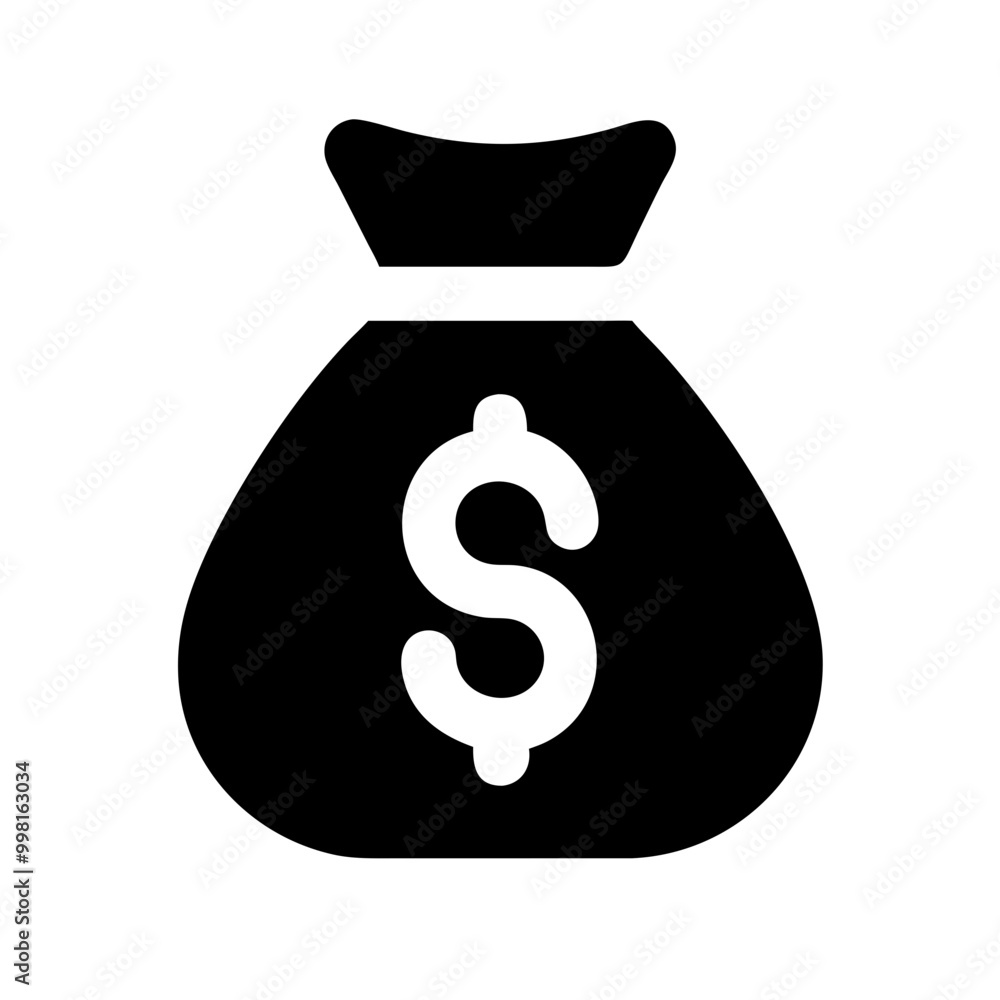 Money bag icon with a dollar sign in a bold design for finance and wealth concepts
Money bag icon with a dollar sign in a bold design for finance and wealth concepts