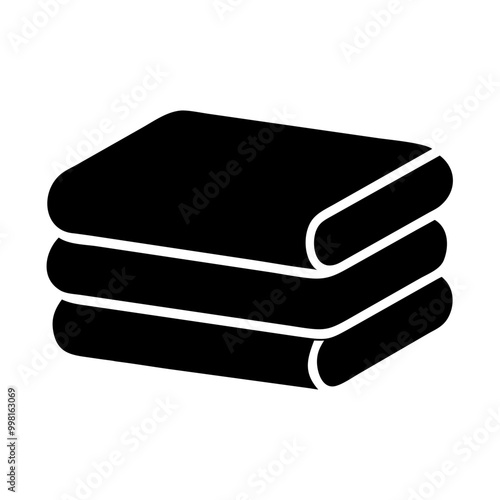 Stack of black books icon in a simple design for education and knowledge concepts
