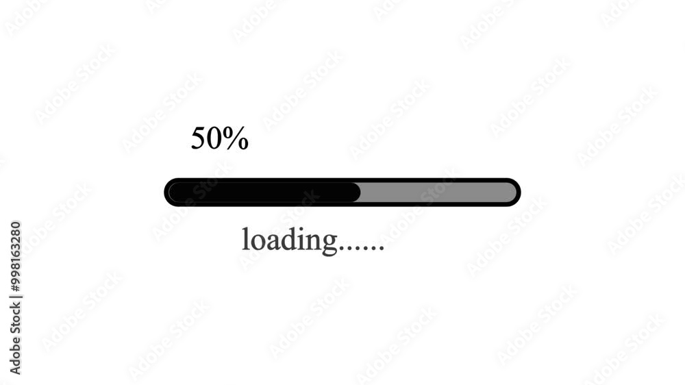 HUD progress loading bar. Digital downloading bar icon animation . HUD progress loading bar. Digital downloading bar icon animation .