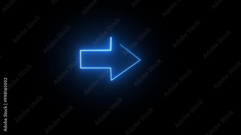 Neon arrow left showing the direction on a background animation Neon arrow left showing the direction on a background animation