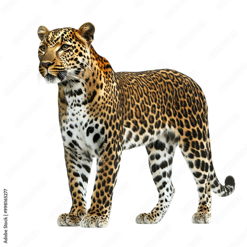 Fototapeta premium A leopard standing and looking away proudly